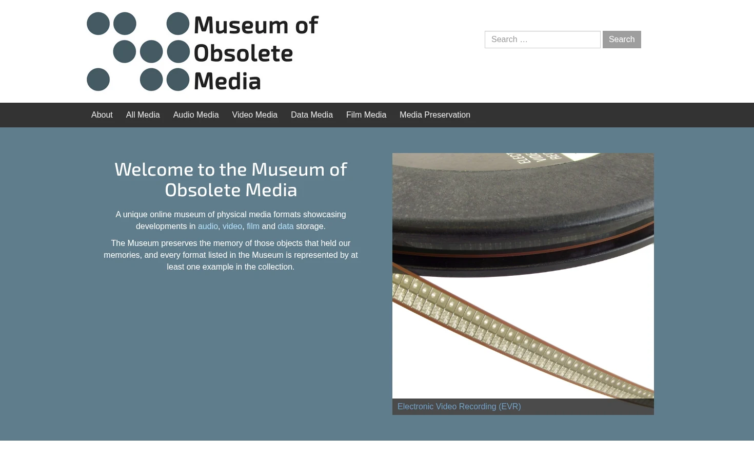 Museum of Obsolete Media 页面快照
